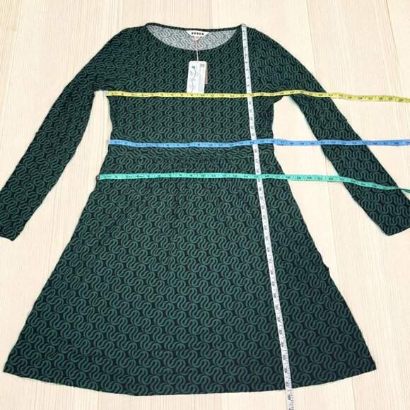 NWT Boden Abigail Jersey Dress Long Sleeve Pockets | Green | Size 10 - Picture 9 of 10